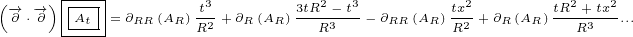 (-→∂ ⋅-→∂)|At-|=∂  (A ) t3+ ∂ (A )3tR2- t3- ∂ (A )tx2+∂ (A )tR2+tx2...
      -----  RR  R R2  R  R    R3    RR  R R2   R  R   R3
